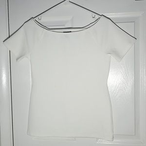 Ann Taylor White Round-Neck Top